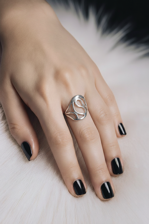 Sculptural Sterling Silver Statement Ring